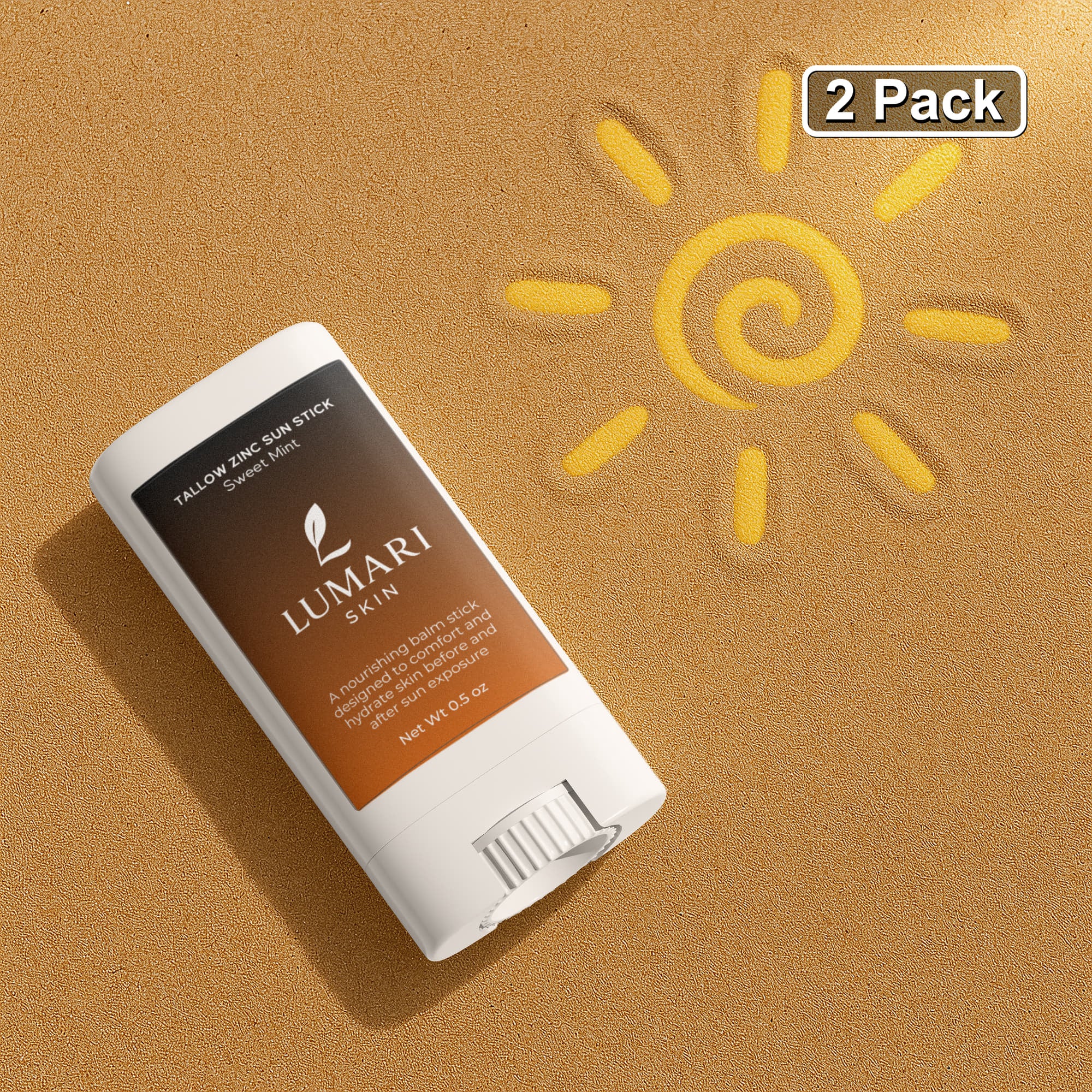 2 Pack Tallow Zinc Sun Stick