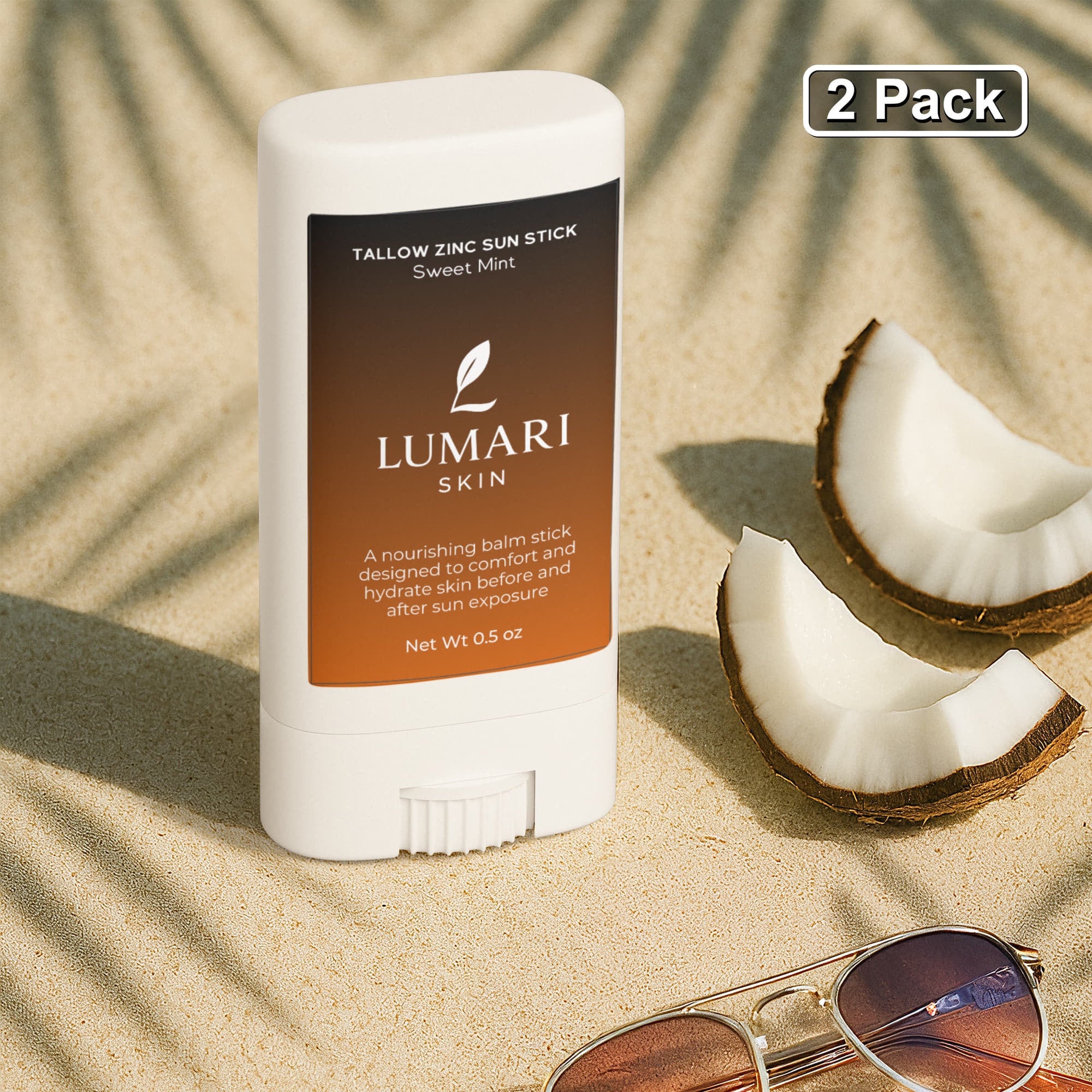2 Pack Tallow Zinc Sun Stick
