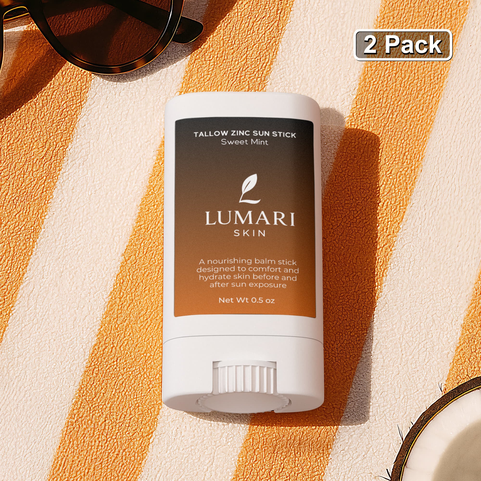 2 Pack Tallow Zinc Sun Stick